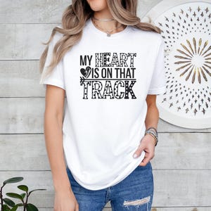 My Heart is on That Track Sublimation PNG for TShirt, Track and Field Sublimation Design, Sports Graphic, Running PNG Download