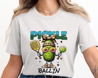 Pickle Ballin Png, Funny Pickleball PNG, Cute Pickle Ball Sublimation Design, Pickle DTF Transfer File, Dink This Shirt Digital Design