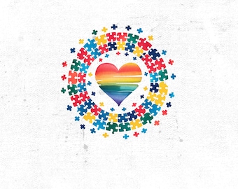 Austim heart Png, Autism Mom Png, Autism Awareness Png, Austism Ribbon Png, Sublimation Design, Autism Shirt Digital Design