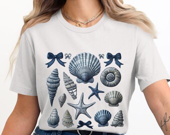 Sea Shells Clipart Set, Nautical Sea Life faux embroidery, Ocean Inspired Digital Graphics, Coastal Decor PNG, png for sublimation