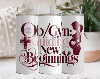 Envoltura de vaso de doctor png, diseño de temática médica, regalo de obstetricia y ginecología, descarga digital para profesionales