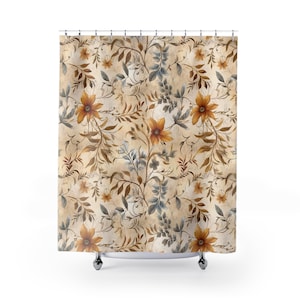 Distressed Western Floral Shower Curtains, Vintage Bathroom Decor, Rustic Farmhouse Home, Country Chic Bath, Gift for Women, Boho Style