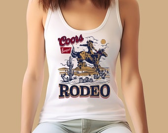 Coors Banquet Rodeo Cowgirl Tank Top Western summer shirt Coors Tank Top Cute Western Fashion