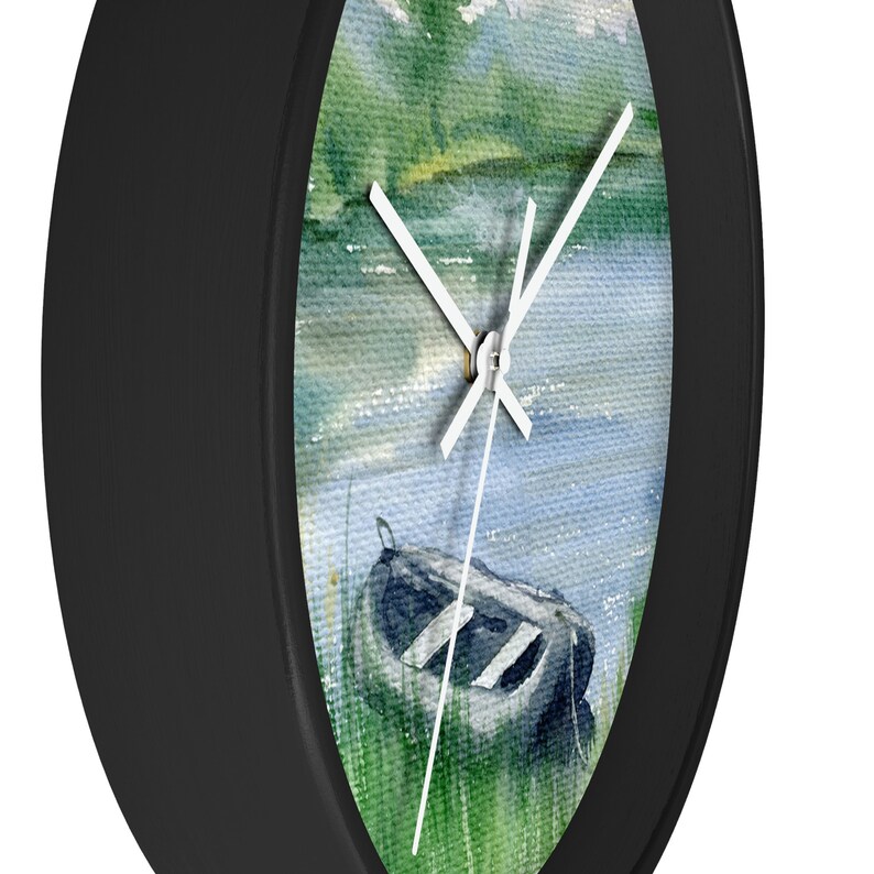 Beautiful, Unique Nature Inspired, Canoe and Lake Scene Wall Clock ...
