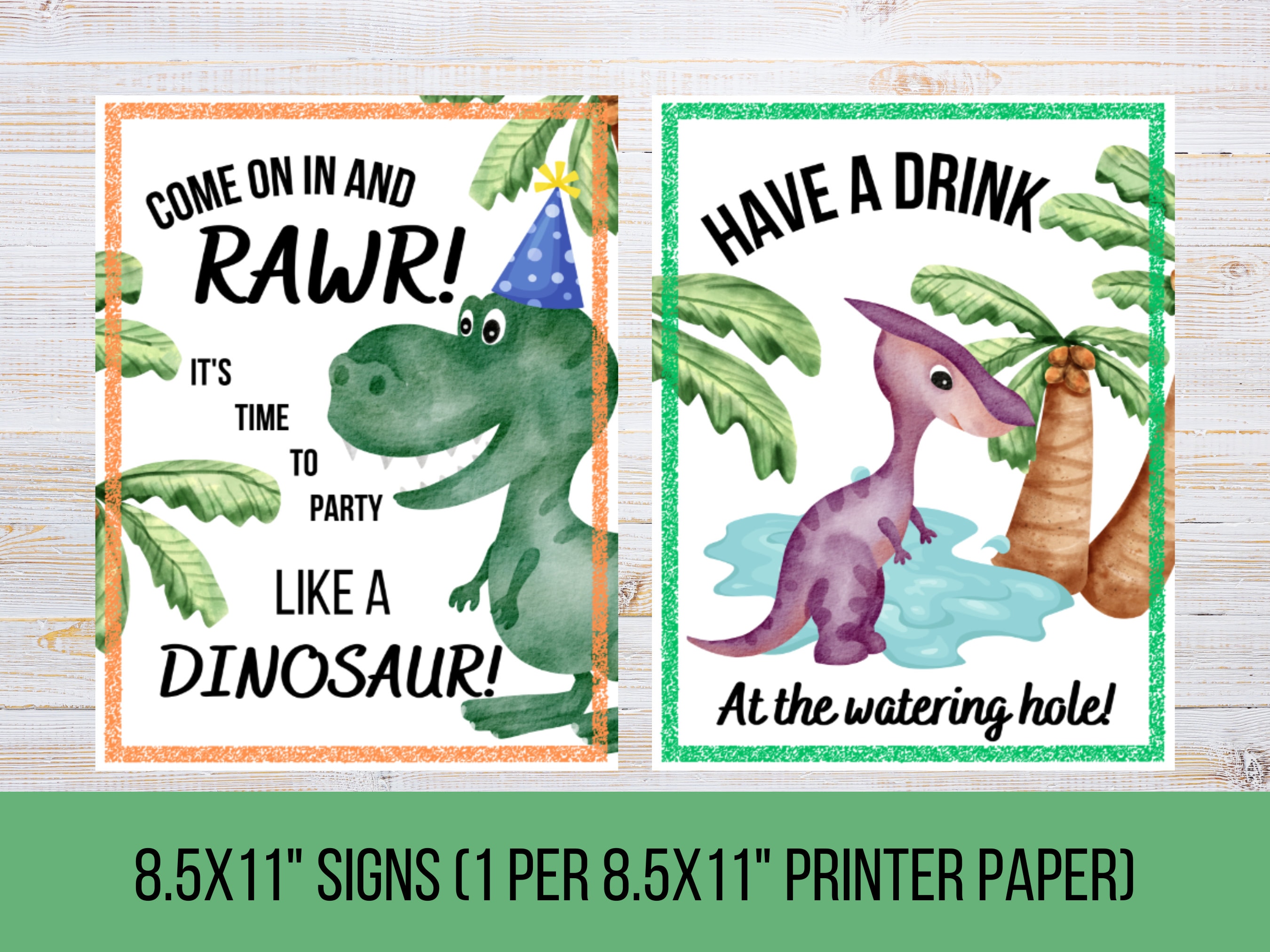 Dinosaur Party Signs, Printable Party Signs, Dinosaur Signs, Dinosaur ...