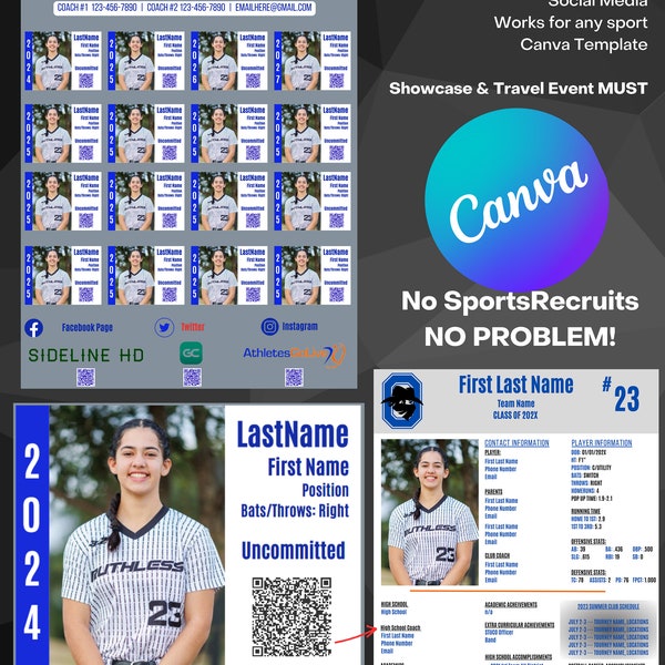 Travel Team Softball Roster Baseball Soccer Rugby College Recruiting Editable Template All Sports Showcase Tournaments Link to Sports Resume