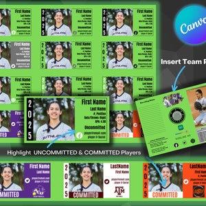 Brochure Roster Template | Travel Team Softball Roster College Recruiting | All Sports Showcase & Travel Events | EDITABLE | Canva Template