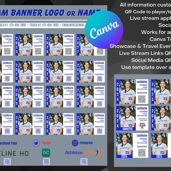 Softball Showcase Template - Etsy