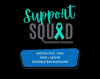 Lymfoedeembewustzijn 'Support Squad'-ontwerp (digitale download)