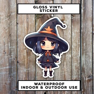 Witch Vinyl Sticker // Cute Anime Kawaii Cartoon Witchy Sticker ...