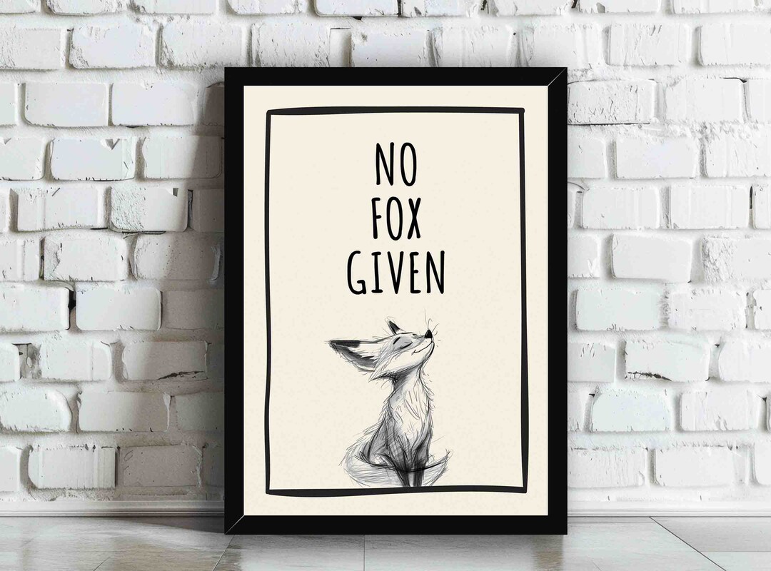 No Fox Given Wall Art Print Funny Cute Animal Typography Poster on ...