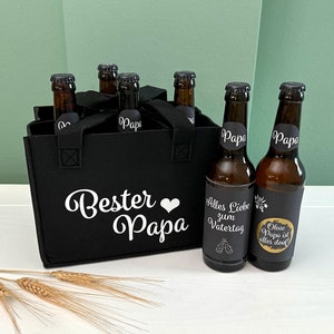 Bierträger | Bester Papa | Bier | Personalisierte Bierlabels mit Rubbellos | Vatertagsgeschenk