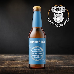 PIMP JE BIER | Jga | Mannen | Etiket voor een gepersonaliseerd bierflesje met krasloten voor een vrijgezellenfeest