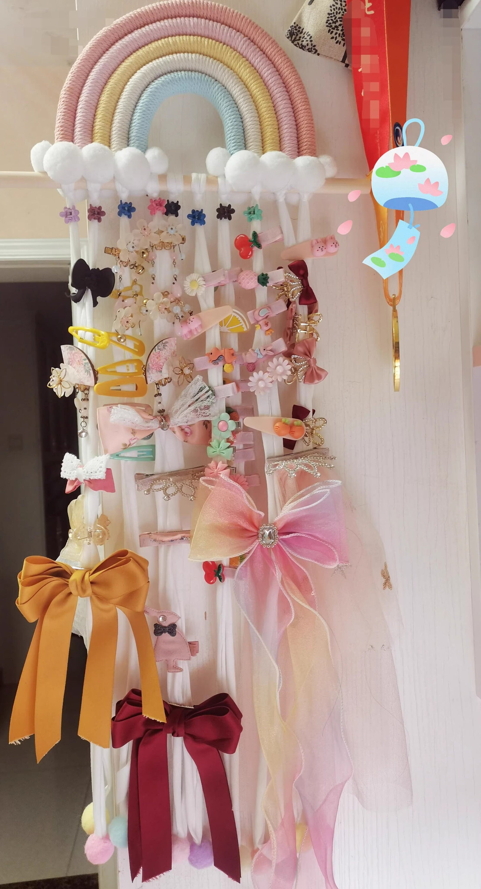 Macrame Rainbow Bow Holder for Girls Hair Bows Clips Etsy