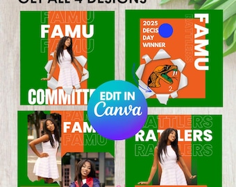 FAMU College Decision Day Template, Senior Announcement, Graduation Social Media Post, Class of 2026, College commitment post