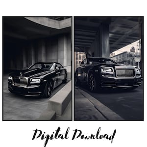 Rolls-Royce Dawn Digital Art | Watercolor Print | Timeless Elegance Poster | Instant Download | Set of 2