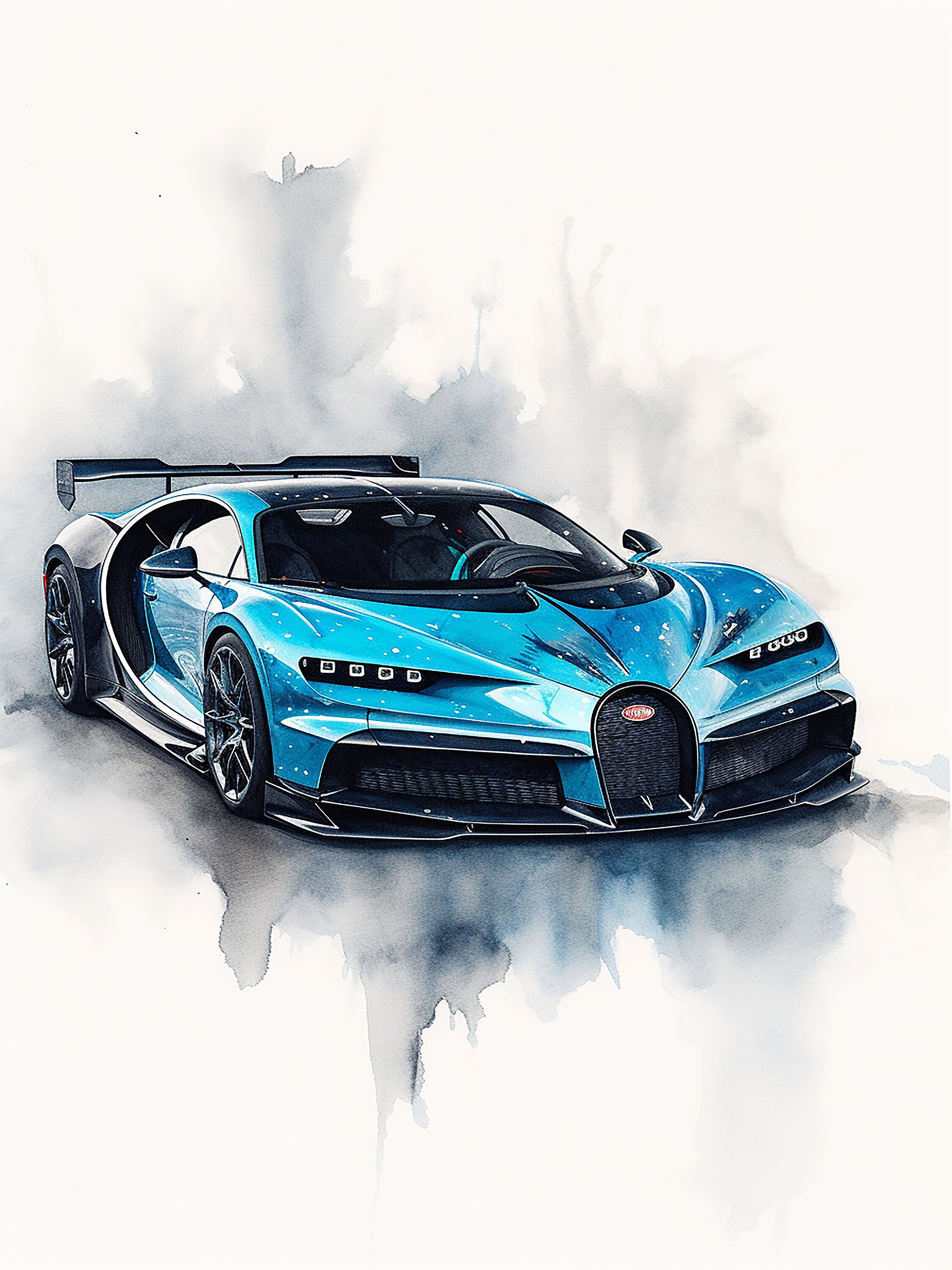 Bugatti Rart Bugatti Divo Digital Art | Watercolor Print | Exhilarating Car Poster ...
