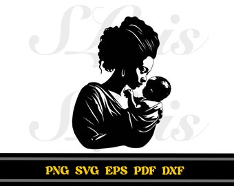 Mother and Child, Mom and Child Silhouette, Mother and Child SVG PNG EPS Pdf, Mother's Day Digital Downloads, Sublimation and Cutting Files