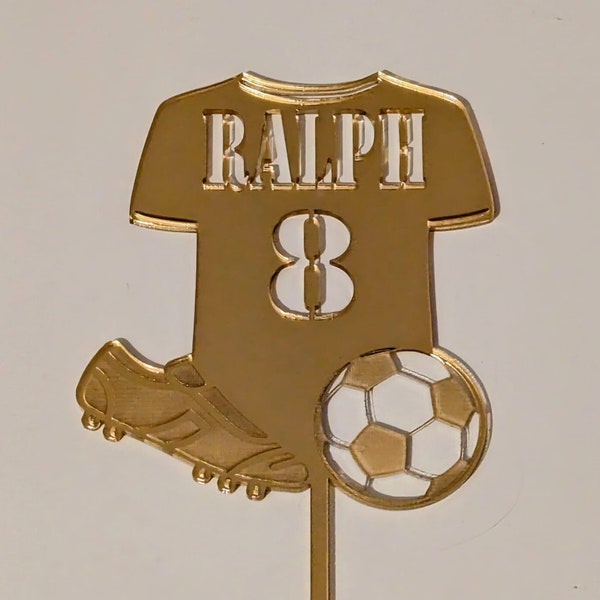 Acrylic Personalised Football Soccer Shirt Themed Cake Topper