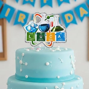 Personalisierte Chemie Wissenschaft Periodensystem Themed Cake Topper Paket
