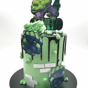 Gepersonaliseerd taarttopperpakket met Hulk-thema