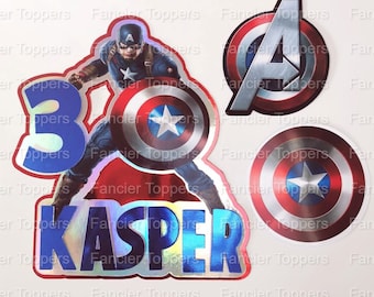 Personalised Captain America Themed Cake Topper Package
