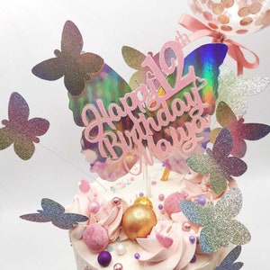 Personalised Butterfly Themed Cake Topper Package