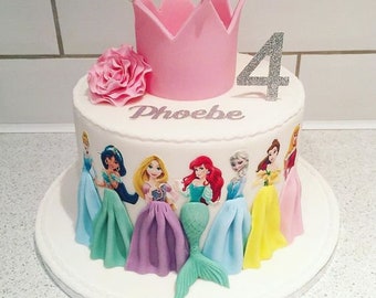 Princess Top Halves Themed Edible Print