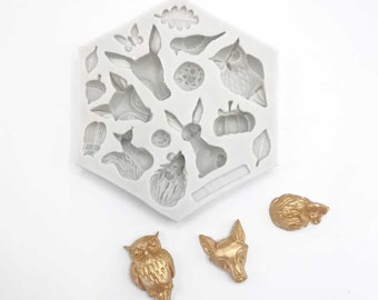 Forest Woodland Animal-Themed Silicone Mould - 17 cavity