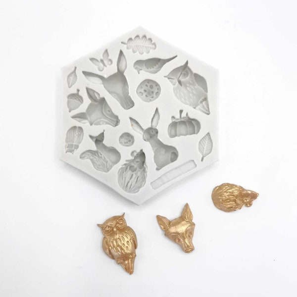 Forest Woodland Animal-Themed Silicone Mould - 17 cavity