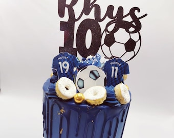 Confezione di decorazioni per torte personalizzate a tema calcistico