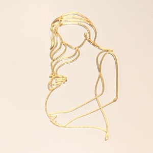 Acrylic Pregnant Woman Silhouette Baby Shower Cake Charm image 1