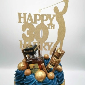 Personalised Golf themed cake topper package