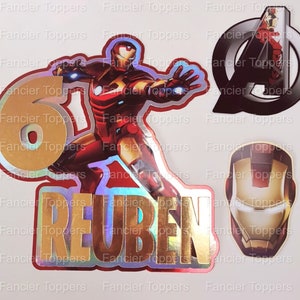 Emballage de décoration de gâteau personnalisé sur le thème Iron Man