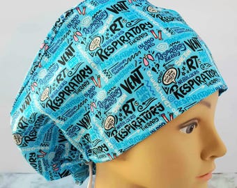 europonytail Scrub Cap Respiratory Therapy, Pulmonary Nurse, Vet - 100% Cotton