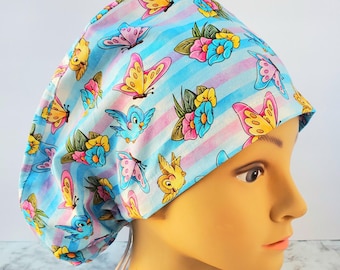 Euroschwamm-Peeling-Cap Vögel,Chirurgenhaube Streifen ,OP-Haube Schmetterlinge,Arbeit und Lieferung Peeling-Kappe