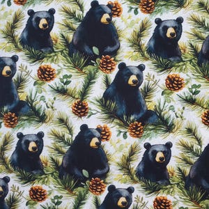 Scrub cap bear,surgical cap funny,surgical cap pinecones,scrub cap bear forest,doctor gift,ties back scrub cap men,unisex