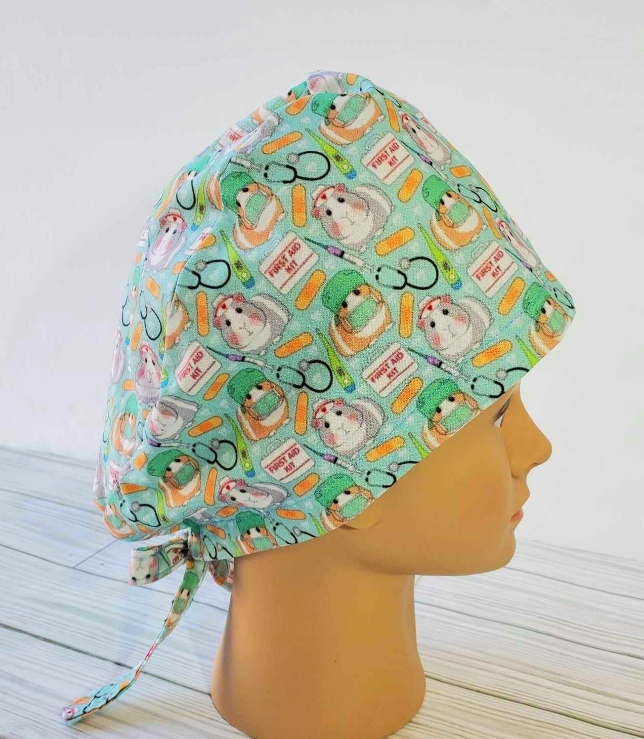 scrub cap guinea pig ,surgical cap ponytail funny,pediatric gift,surgical cap hamster,doctor gift,scrub cap black,scrub cap tie back doctor