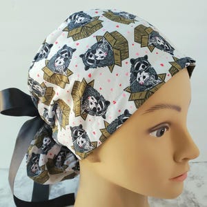 Opossums and raccoons scrub cap friends, buddy scrub cap raccoon, opossum funny