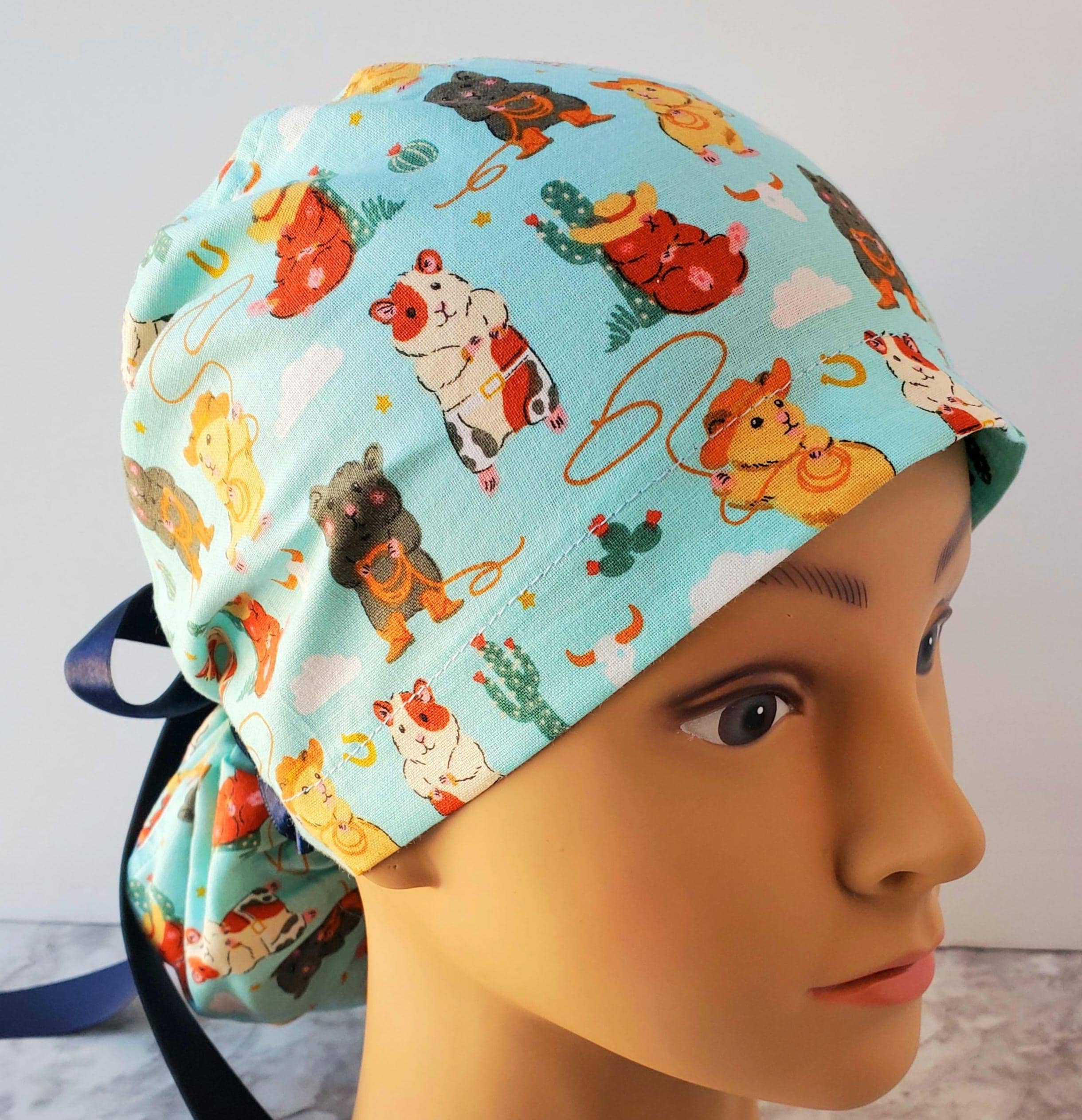 Euro Scrub cap western rodeo hamster,scrub cap cowboy,scrub cap boots,scrub cap hat cowboy,scrub cap cactus,scrub cap rodeo guinea pig