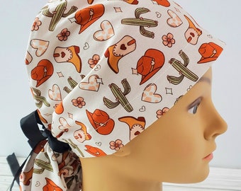 Euro Scrub cap western,scrub cap cowboy,scrub cap boots,scrub cap hat cowboy,scrub cap cactus
