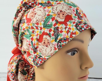 Euro ponytail scrub cap Christmas,surgical cap ponytail santa clauss ,scrub cap discoball ,scrub cap party light,scrub cap tree christmas