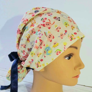 Euro ponytail scrub cap videogame,surgical cap ponytail funny,pediatric gift,surgical cap, doctor gift,scrub cap stars