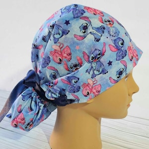 Euro ponytail scrub cap stitch,surgical cap ponytail funny,pediatric gift,surgical cap, doctor gift,baby alien,angel scrub cap floral
