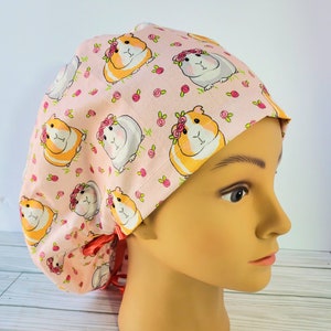 Scrub cap guinea pig,surgical cap funny,pediatric gift,surgical cap,scrub cap tie floral, doctor gift,scrub cap hamster