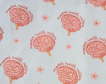 scrub cap mental health matters Euro ponytail neurology ,brain scrub cap flowers