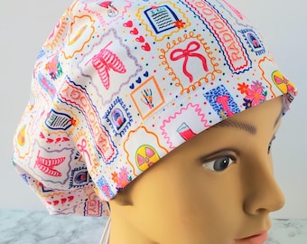 Radiology Scrub Cap europonytail: X-Ray Print, radiologist surgical cap floral, Medical Nurse gift,x-ray tech gift,springtime