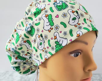 Pickles scrub cap goose,funny pickles scrub cap goose,girly goose scrub cap cute