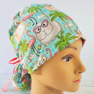 Scrub cap guinea pig,surgical cap funny,pediatric gift,surgical cap,scrub cap tie floral summer, doctor gift,scrub cap hamster