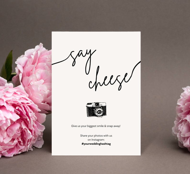 Minimalistic Wedding Sign Template, Photo Sign Template, Wedding ...